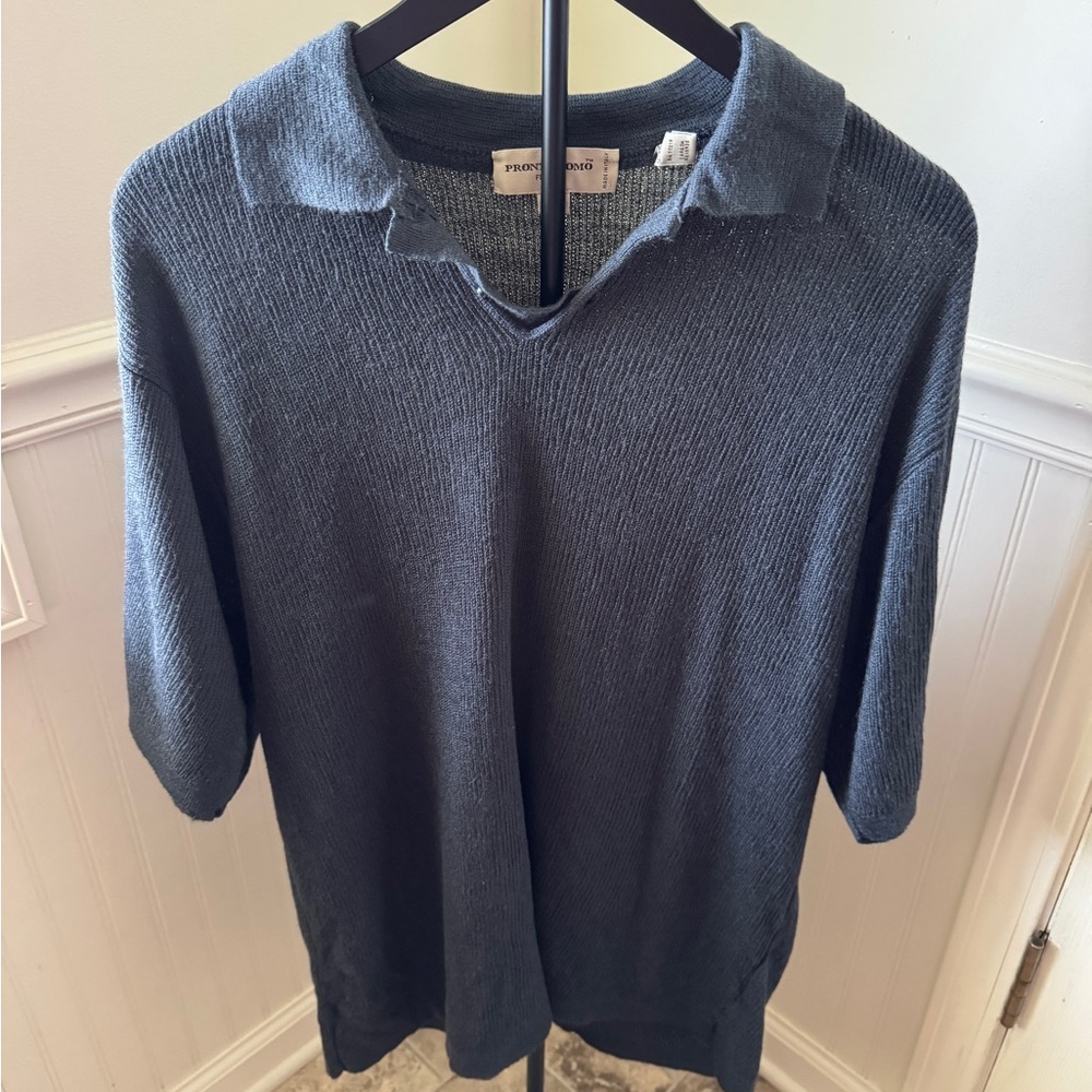 Pronto Uomo Men's Gray‎ V-Neck Sweater